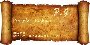 Pongó Gedeon névjegykártya